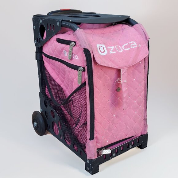 ZÜCA Sport Hot Pink Insert Rolling Bag w/ Black Frame - Picture 2 of 6